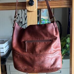 American Leather Co Chic Hobo Bag in Rich Brown